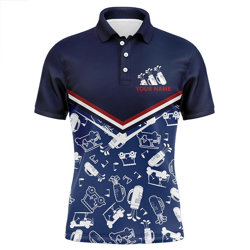 Mens Golf Polo Shirts Custom Name Navy Golf Equipment Seamless, Personalized Golf Shirts For Men LDT0102