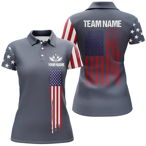 Navy American Flag Darts Polo Shirt Custom Patriotic Darts Shirts For Women Dart Jersey LDT0652