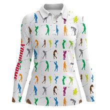 Load image into Gallery viewer, Colorful Golfers Womens Golf Polo Shirts Custom Name Cool Golf Shirts For Women Golfing Gifts LDT1328