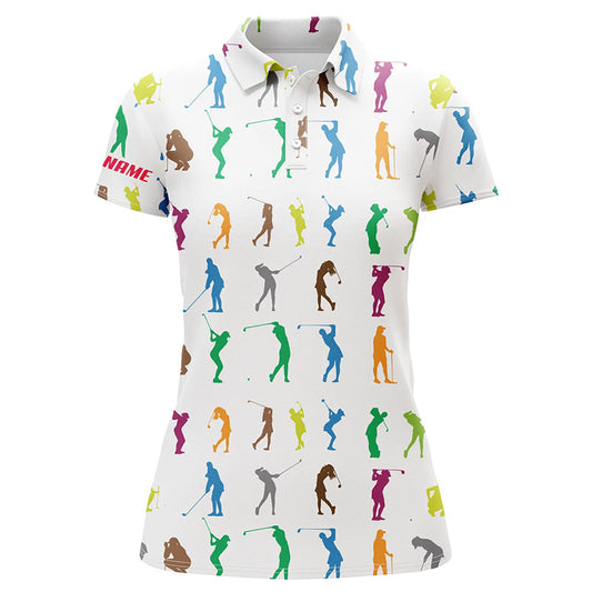 Colorful Golfers Womens Golf Polo Shirts Custom Name Cool Golf Shirts For Women Golfing Gifts LDT1328