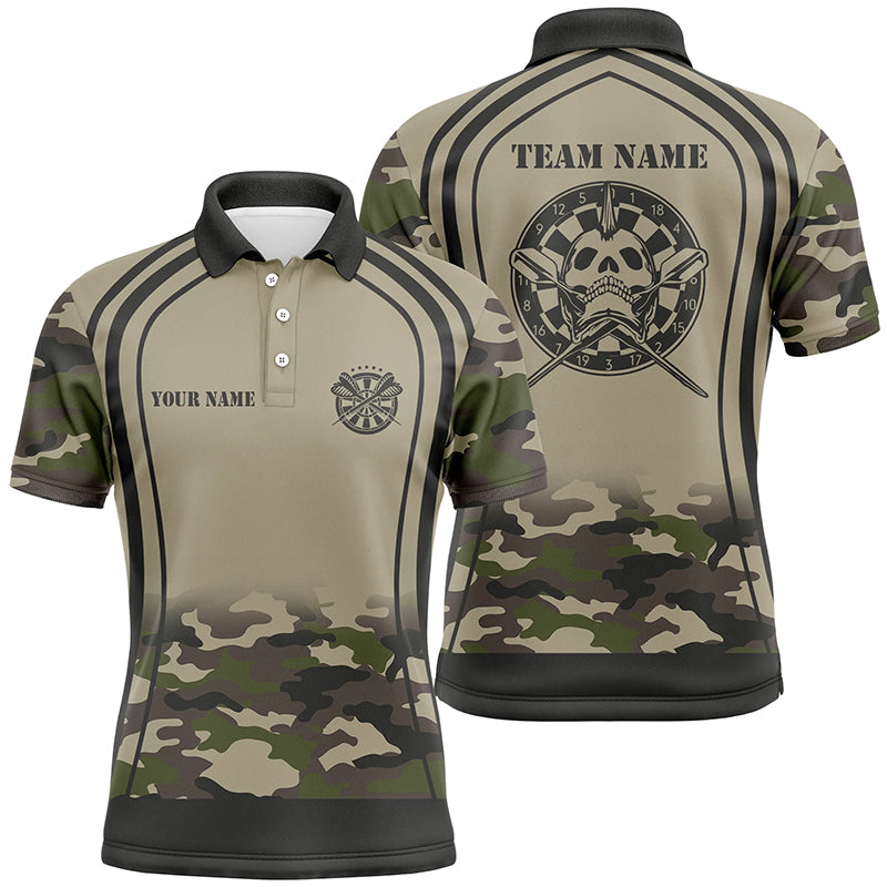 Personalized Darts Skull Grim Reaper Men Polo Shirt Custom Camouflage Darts Shirt For Men LDT0680