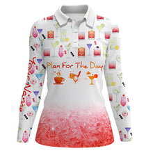 Load image into Gallery viewer, Plan For The Day Coffee Golf Cocktail Watercolor Golf Polo Shirt Funny Golf Shirts For Women LDT0390