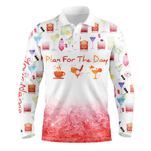 Load image into Gallery viewer, Plan For The Day Coffee Golf Cocktail Watercolor Mens Golf Polo Shirt Funny Golf Shirts For Men LDT0390