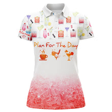 Load image into Gallery viewer, Plan For The Day Coffee Golf Cocktail Watercolor Golf Polo Shirt Funny Golf Shirts For Women LDT0390