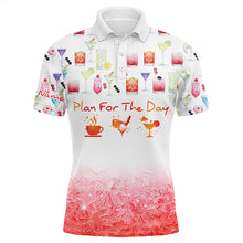 Load image into Gallery viewer, Plan For The Day Coffee Golf Cocktail Watercolor Mens Golf Polo Shirt Funny Golf Shirts For Men LDT0390