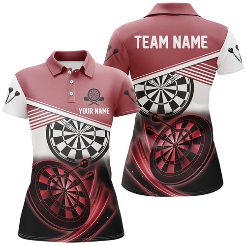 Personalized Red Black Darts Polo Shirt Custom Cool Darts Shirt For Women Team Jersey LDT0707