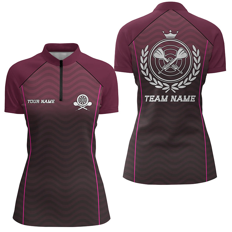 Personalized Interlaced Waving Darts Quarter-Zip Shirt Custom Women Dart Shirt Dart Jersey LDT0714