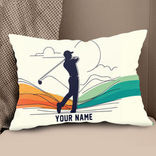 Load image into Gallery viewer, Multicolor Continuous Golfer Custom Golf Pillow Personalized Golf Gifts LDT1160