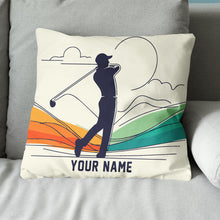 Load image into Gallery viewer, Multicolor Continuous Golfer Custom Golf Pillow Personalized Golf Gifts LDT1160