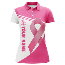 Load image into Gallery viewer, Breast Cancer Pink Ribbon Womens Golf Polo Shirts Custom Golf Shirts For Women Golfing Gifts LDT1351