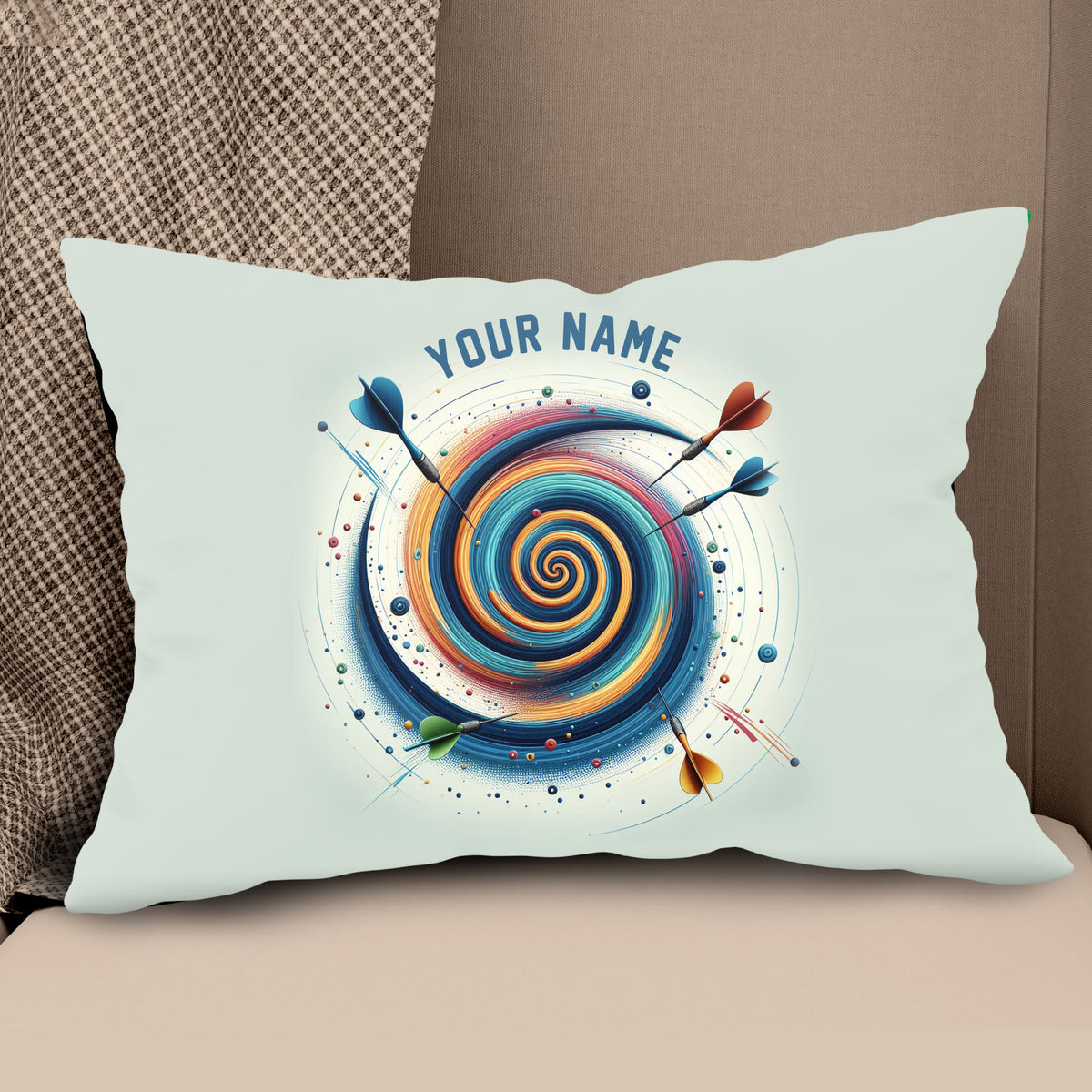 Spiral Dartboard Custom Pillow Personalized Darts Gifts For Dart Player LDT1163