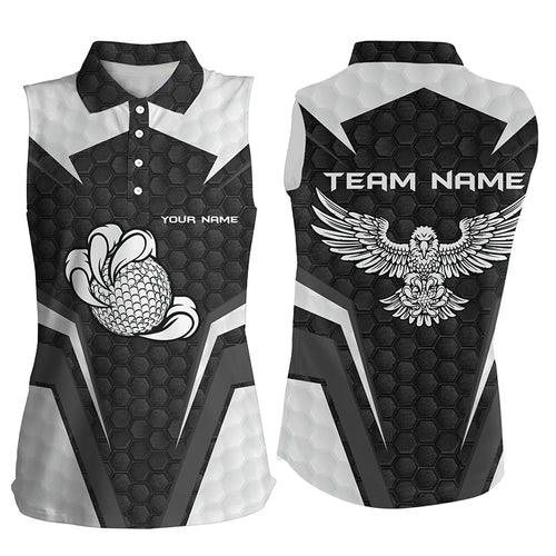 Womens Sleeveless Golf Tops With American Flag Custom Patriotic Eagle Golf Polos For Women Golf Gifts LDT0154