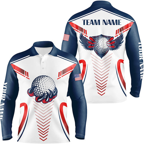 Customized American Flag Eagle Mens Golf Polo Shirt Team Golf Shirts For Men Best Golf Gifts LDT0718