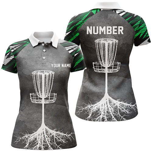Womens Disc Golf Polo Shirt Grey Green Camo Custom Disc Golf Shirts For Women Golf Gifts LDT0726