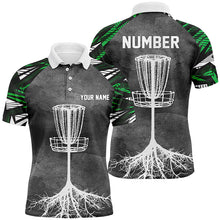 Load image into Gallery viewer, Mens Disc Golf Polo Shirt Grey Green Camo Custom Disc Golf Shirts For Men Golf Gifts LDT0726