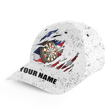 Load image into Gallery viewer, American Flag White Grunge Baseball Darts Cap Custom Patriotic Dart Hats For Dart Players LDT1369