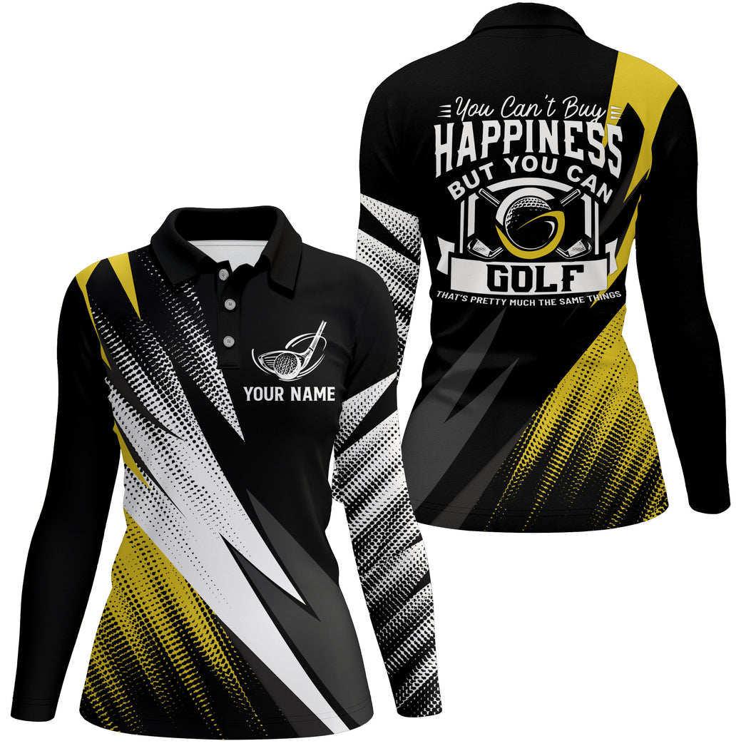 Womens Yellow Golf Polo Shirts, Personalized Golf Shirts For Ladies, Cool Golf Gifts For Her LDT0169