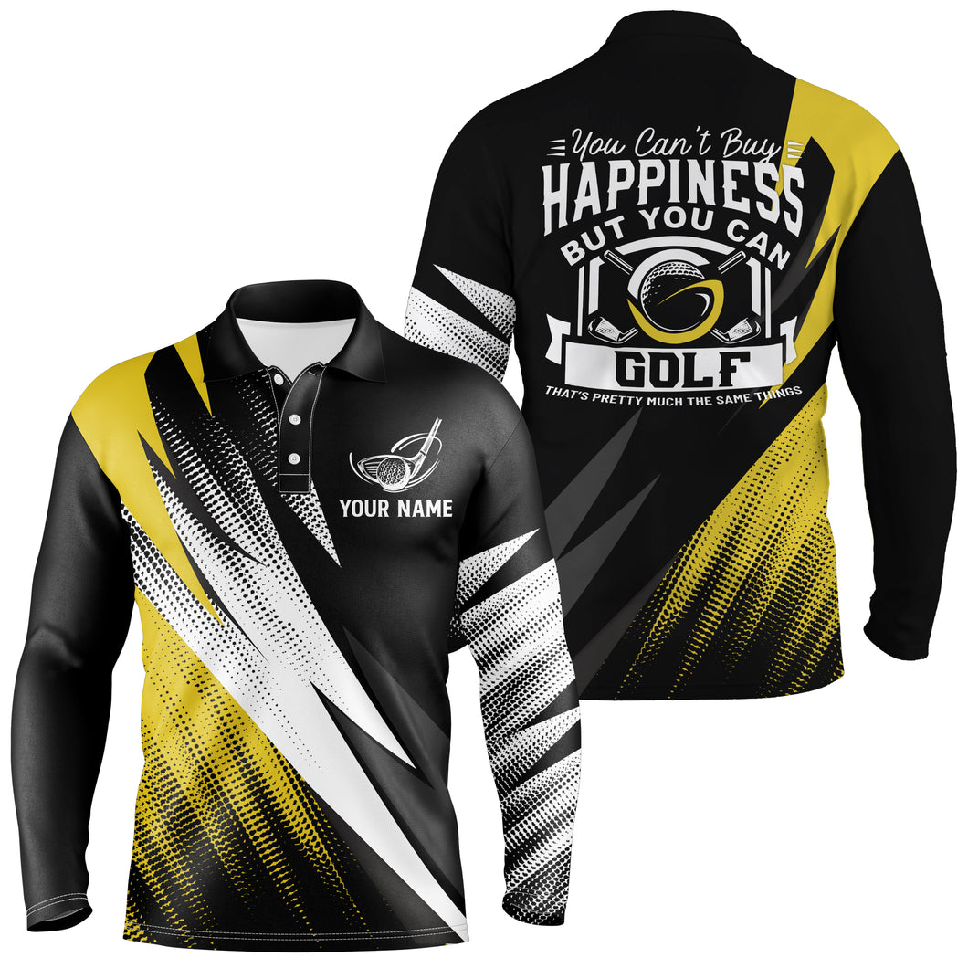 Mens Yellow Golf Polo Shirts, Personalized Golf Shirts For Male, Cool Golf Gifts For Golfer LDT0169