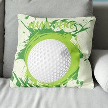 Load image into Gallery viewer, Colorful Green Splash Golf Ball Custom Pillow Personalized Golf Gifts LDT1205