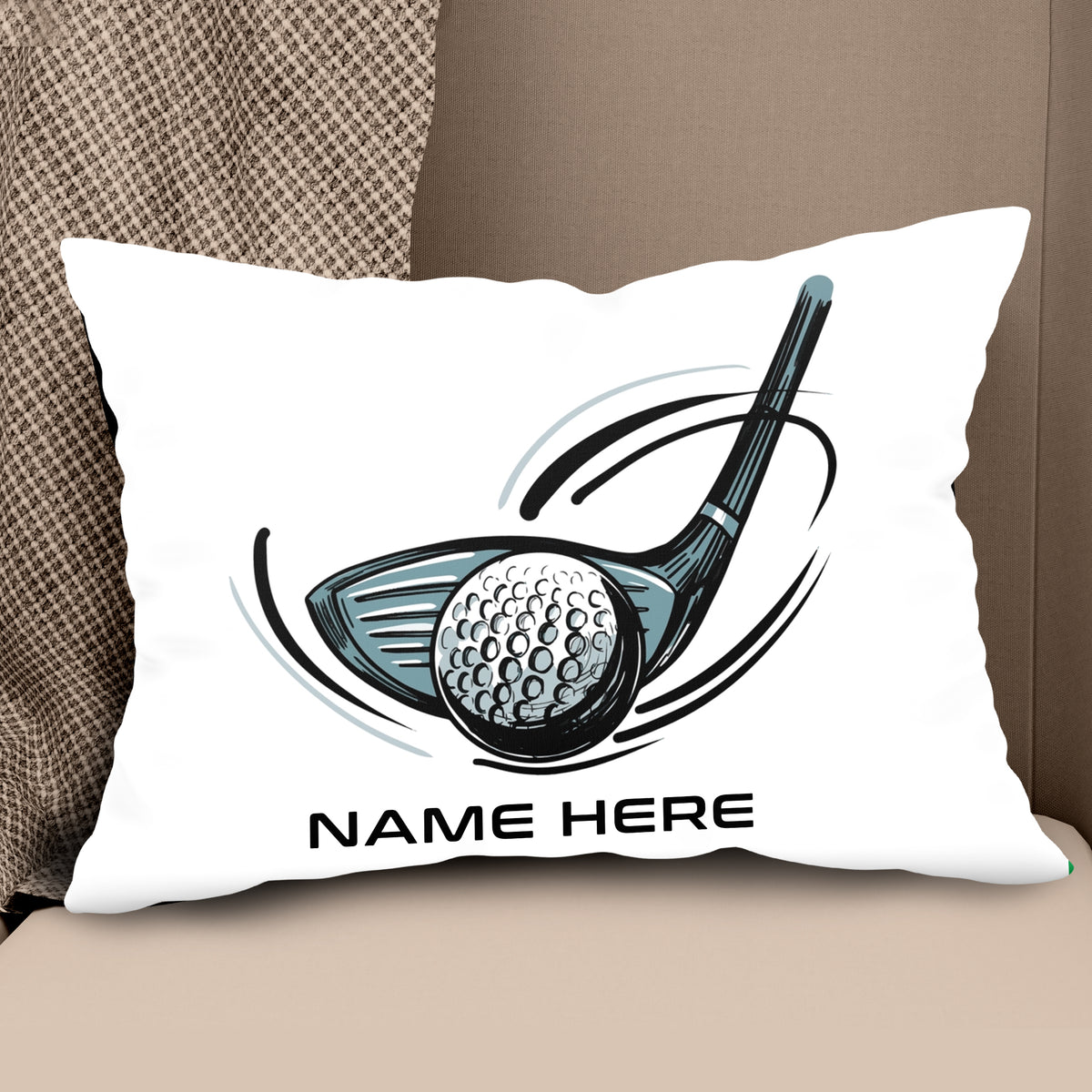Golf Putter And Ball Custom Golf Throw Pillow Personalized Golfing Gifts LDT1207