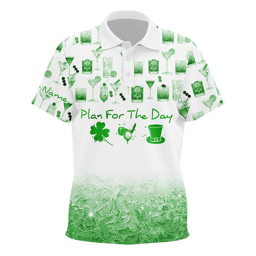 Plan For The Day St Patrick Day Watercolor Green Kids Golf Polo Shirts Funny Golf Shirts For Kid LDT1399