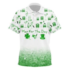 Plan For The Day St Patrick Day Watercolor Green Kids Golf Polo Shirts Funny Golf Shirts For Kid LDT1399