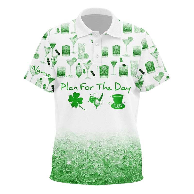 Plan For The Day St Patrick Day Watercolor Green Kids Golf Polo Shirts Funny Golf Shirts For Kid LDT1399