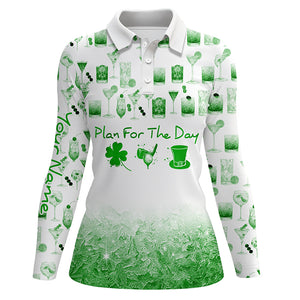 Plan For The Day St Patrick Day Watercolor Green Golf Polo Shirts Funny Golf Shirts For Women LDT1399