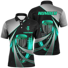 Load image into Gallery viewer, Green Black Personalized Mens Disc Golf Polo Shirt Custom Disc Golf Basket Shirts For Kid Golf Gifts LDT1401