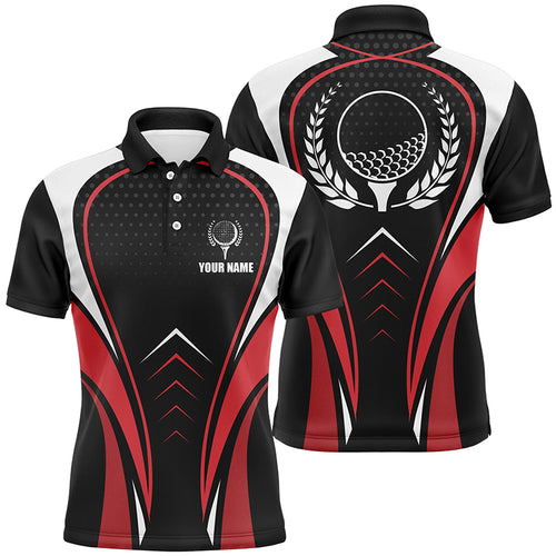 Customized Sport Style Red Black Mens Golf Polo Shirt Cool Golf Shirts For Men Golf Gifts LDT0469