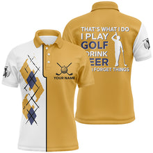 Load image into Gallery viewer, Golf Beer Argyle Pattern Yellow Mens Polo Shirts Funny Golf Shirts For Men Golf Gifts LDT0472