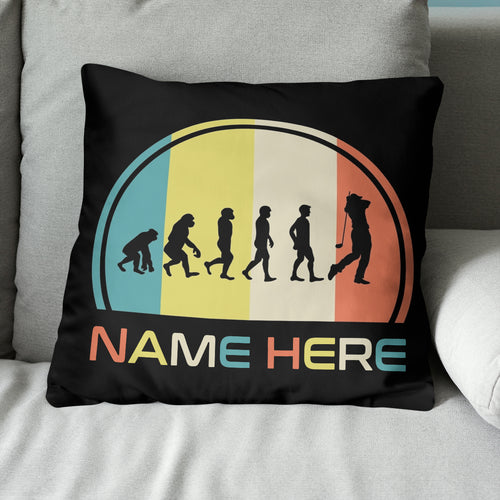 Multicolor Golf Evolution Custom Golf Throw Pillow Personalized Golfing Gifts LDT1228
