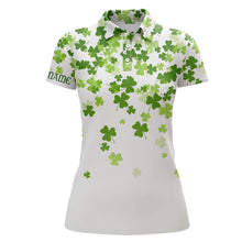 Load image into Gallery viewer, 3D Green Clover St Patrick Day Womens Golf Polo Shirt Personalized Cool Golf Tops For Women LDT1017