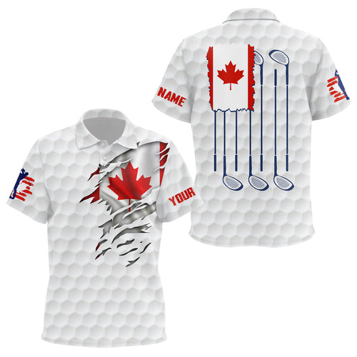 3D Canada Flag Golf Pattern Unisex Kids Polo Shirt Red Maple Leaf Golf Tops For Kid Patriotic Golf Gifts LDT0494
