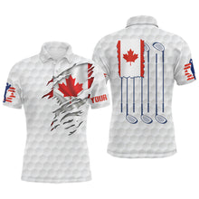 Load image into Gallery viewer, 3D Canada Flag Golf Pattern Mens Polo Shirt Red Maple Leaf Golf Tops For Men Patriotic Golf Gifts LDT0494