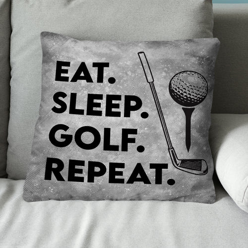 Eat Sleep Golf Repeat Grey Golf Pillow Vintage Golf Gifts For Golfer LDT1220