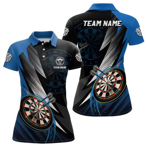 Personalized Black Blue Darts Polo Shirt Custom Cool Dart Shirt For Women Team Jersey LDT1217