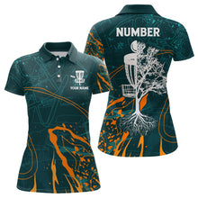 Load image into Gallery viewer, Personalized Disc Dude Disc Golf Polo Shirt Custom Green Orange Disc Golf Shirts For Women LDT0846