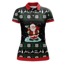 Load image into Gallery viewer, Christmas Santa Womens Golf Polo Shirt Custom Golf Shirts For Women Best Golf Gifts For Xmas LDT1042