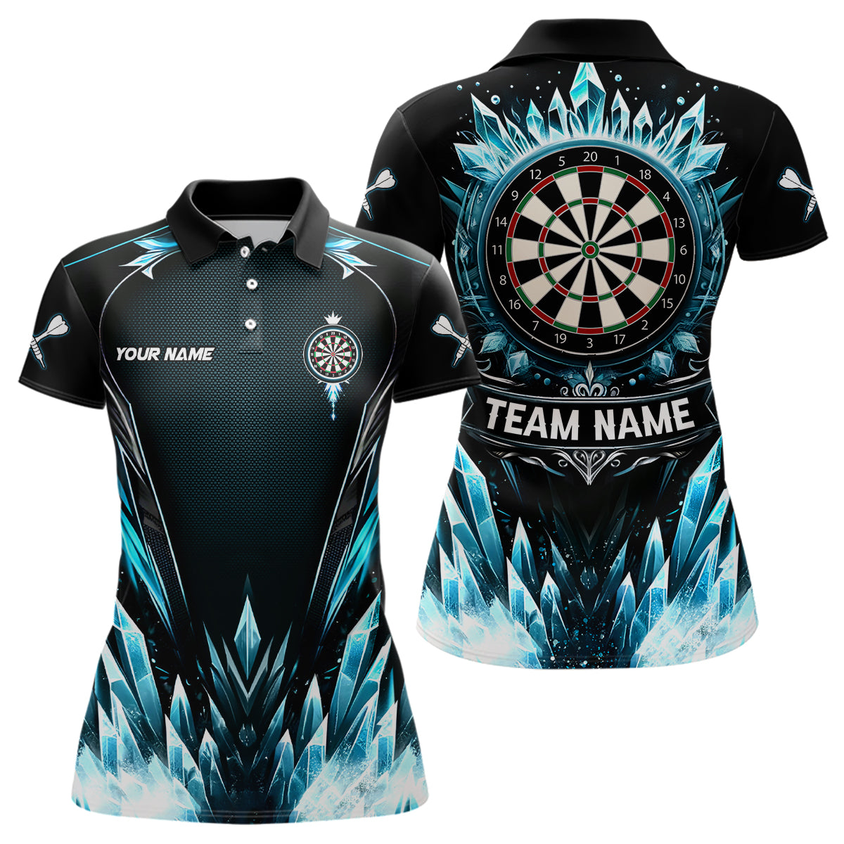 Blue Ice Dartboard Womens Darts Polo Shirt Cool Darts Shirt For Women Custom Dart Jerseys LDT1241