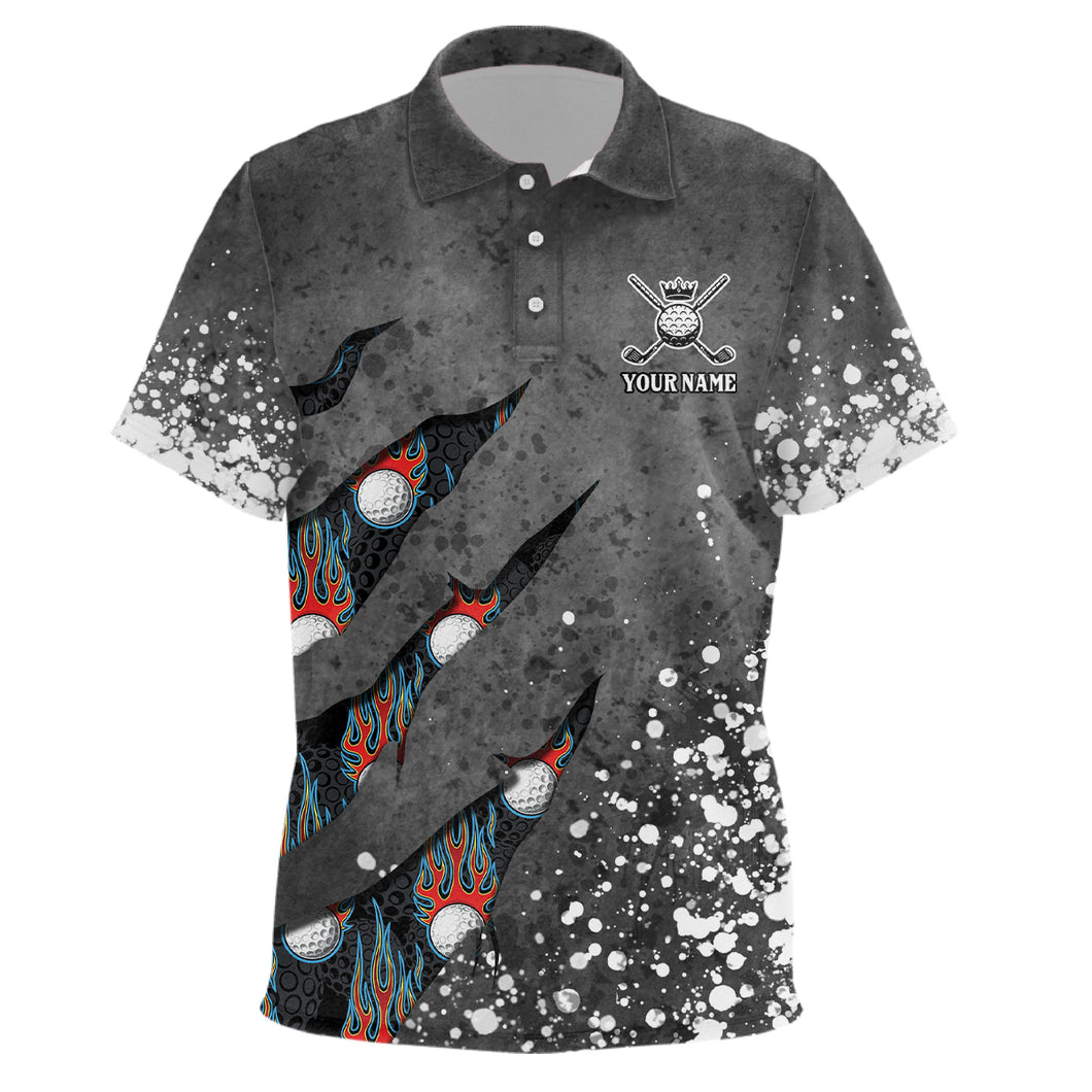 Paint Splash 3D Kids Golf Polo Shirts Personalized Fire Flame Golf Shirts For Kid Golf Gifts LDT1050