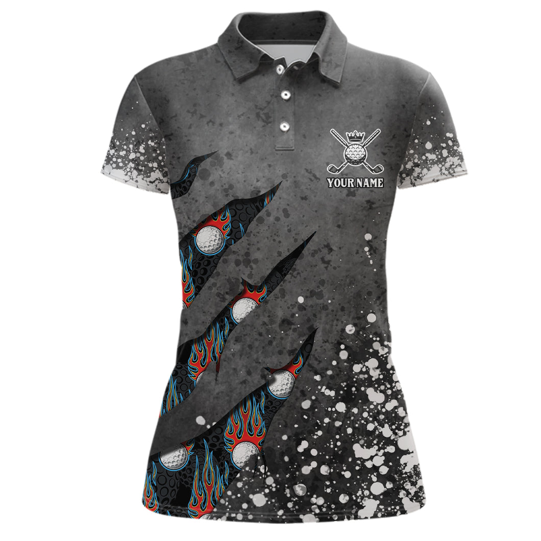 Paint Splash 3D Womens Golf Polo Shirts Personalized Flame Golf Shirts For Womens Golf Gifts LDT1050
