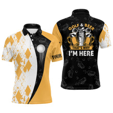 Load image into Gallery viewer, Golf And Beer That&#39;s Why I&#39;m Here Argyle Mens Polo Shirt Beer Golf Shirt For Men Golf Gifts LDT0538