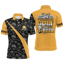 Load image into Gallery viewer, Im A Simple Man I Like Playing Golf &amp; Beer Skull Golf Polo Shirt Beer Golf Shirts For Men LDT0539