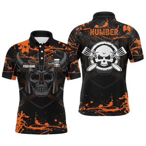 Mens Skull Golf Shirts, Custom Golf Shirt With Skulls, Disc Golf Shirts For Men, Halloween Golf Gifts LDT0062