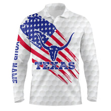 Load image into Gallery viewer, Texas Flag Longhorn Mens Golf Polo Shirts Custom Patriotic Golf Shirts For Men Golf Gifts LDT0258