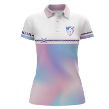 Load image into Gallery viewer, Personalized Womens Golf Shirt Custom Gradient Pastel Rainbow Golf Tops For Women Golf outfit LDT0867