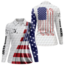 Load image into Gallery viewer, 3D American Flag Womens Golf Polo Shirts Custom Patriotic Golf Tops For Women Golfing Gifts LDT1071