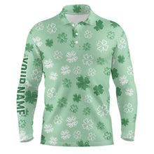 Load image into Gallery viewer, Mens Golf Polo Shirt Green Clover St Patrick Day Custom Golf Shirts For Men Best Golfing Gifts LDT1256