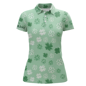 Womens Golf Polo Shirt Green Clover St Patrick Day Custom Golf Shirts For Women Golfing Gifts LDT125